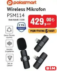 POLOSMART WİRELESS MİKROFON PSM114 POLOSMART WİRELESS MİKROFON PSM114